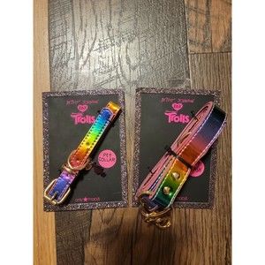 NWT--BETSEY JOHNSON TROLLS NEON MULTI COLORED PET LEASH AND COLLAR SET